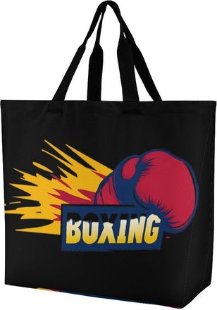Generic Boxing Tote Bag Reusable Grocery Shopping Bags Large Travel One Shoulder Handbag for Picnic Work