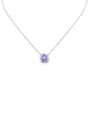 Kenneth Jay Lane Glam Cubic Zirconia Pendant Necklace in Lavender/Silver at Nordstrom Rack