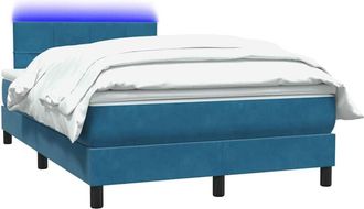 vidaXL Cama Box Spring Con Colch&oacute;n Terciopelo Azul Oscuro 120x210 Cm Vidaxl