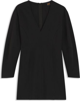 BOSS Cutline-detail dress with V neck