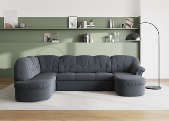 Domo Collection Wohnlandschaft »Pegnitz, zeitlos und modern, mit attraktiver Rückensteppung, U-Form« wahlweise mit Bettfunktion