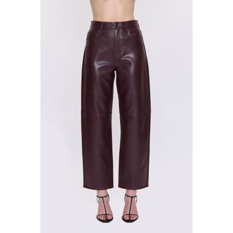 Pistola Denim Jett Faux Leather Wide Leg Pants in Cabernet at Nordstrom Rack, Size 31