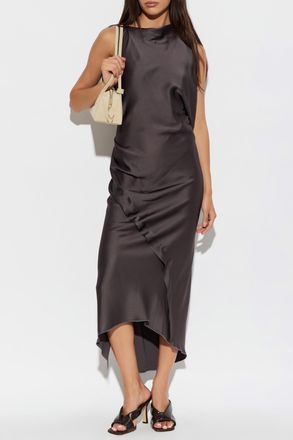 Victoria Beckham Asymmetrical Dress With A Slit, Womens, Grey