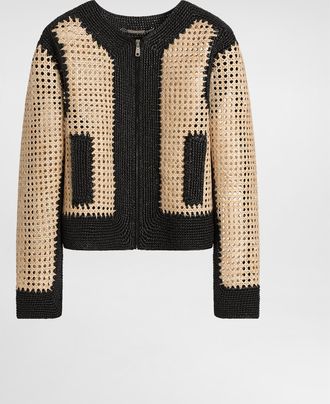 Dolce & Gabbana Woven Raffia Jacket - Man Coats And Jackets Multi-colored 46