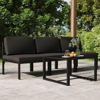 vidaXL Set Muebles De Jard&iacute;n 4 Pzas Y Cojines Aluminio Gris Antracita Vidaxl