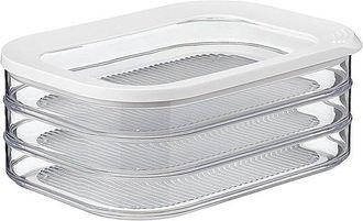 OEM Caja Para Embutidos De 3 Niveles, Blanca, Tres Compartimentos De Almacenamiento Separados, Apta Para Lavavajillas