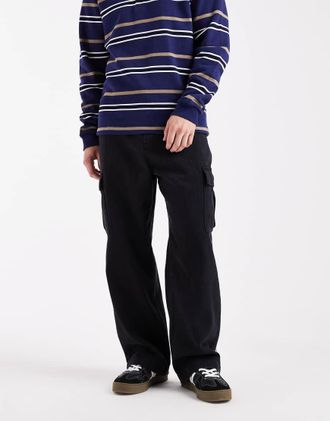 Jack & Jones Pantaloni cargo ampi neri-Nero