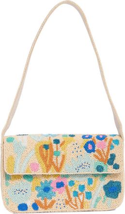 Collection XIIX Beaded Abstract Floral Shoulder Bag in Beige Multi at Nordstrom Rack