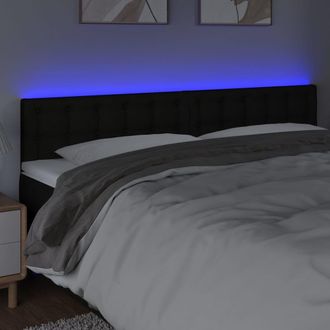 vidaXL Testiera A Led Nera 200x5x78/88 Cm In Tessuto - Vidaxl
