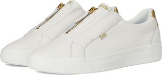 Keds Pursuit Zip Womens Shoes Snow White/Gold Leather : 12.5 B - Medium