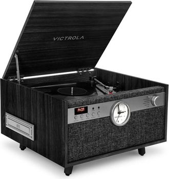 Muvit Victrola Tocadiiscos Century Con Reloj Negro