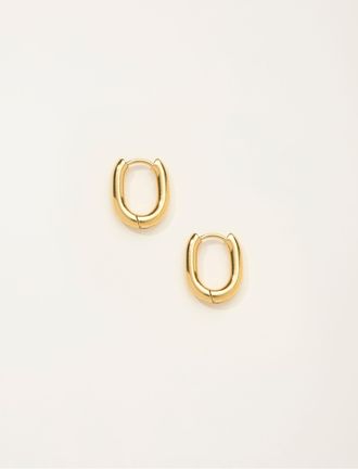 Fat Face FatFace Gold Plated Waterproof Oval Hoop Earrings