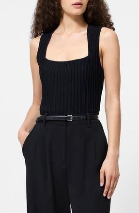 French Connection Ottoman Crinkle Sleeveless Top in Black at Nordstrom Rack, Size Medium