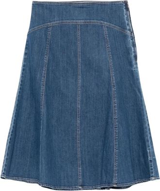 Polo Ralph Lauren Denim Midi A-Line Rok - Dames - Rokken - Blauw - Maat: 2XL Denim