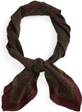 Ralph Lauren Purple Label Paisley Silk Neckerchief in Wine Multi at Nordstrom