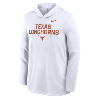 Nike Texas Sideline Nike Mens Dri-FIT College Long-Sleeve Hooded Top in White | 03B910ATXE-7XL