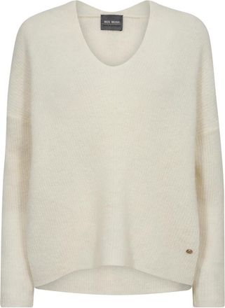 Mos Mosh Thora V-neck Knit - Dames - V-hals truien - Beige - XL - Wol - Truien & Vesten