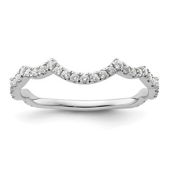Diamond2Deal 14k White Gold Lab Grown Diamond Wedding Band Ring 0.3Ct Clarity- VS Color- G-H