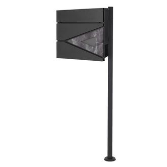 ML Design Buz&oacute;n de pie con compartimento para peri&oacute;dicos antracita