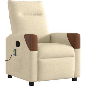 vidaXL Sill&oacute;n De Masaje Reclinable De Tela Crema Vidaxl