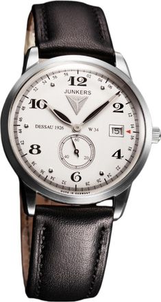 Victoria Hyde London JUNKERS Dessau 1926 Flatline Series Mens Quartz Watch with Black Leather Strap 6334-4 - One Size
