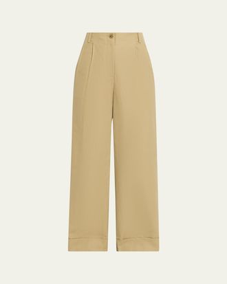 TWP Delilah Wide-Leg Twill Pants