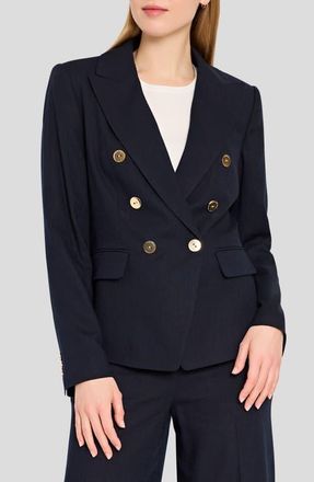 Tahari by ASL Double Breasted Blazer in New Navy at Nordstrom, Size 16
