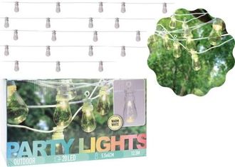 Kaemingk Guirnalda De Luces Para Jard&iacute;n Y Balc&oacute;n, 20 Bolas, 12,5 M, Color Blanco