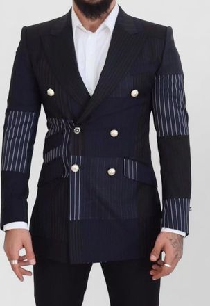 Dolce & Gabbana silk patchwork double-breasted blazer