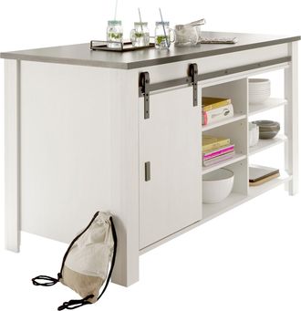 HOME AFFAIRE Unterschrank »Sherwood« Handtuchhalter und Scheunentorbeschlag aus Metall, Höhe 93 cm