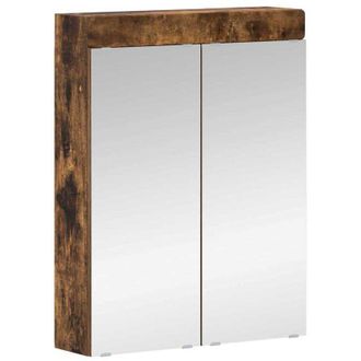 vidaXL Armario Con Espejo De Ba&ntilde;o Con Estante Tulum Roble Ahumado Vidaxl