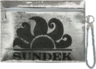 Sundek Clutch met pailletten en touwgreep aan de zijkant - Dames - Clutches - Grijs - ONE Size - Pailletten - Tassen