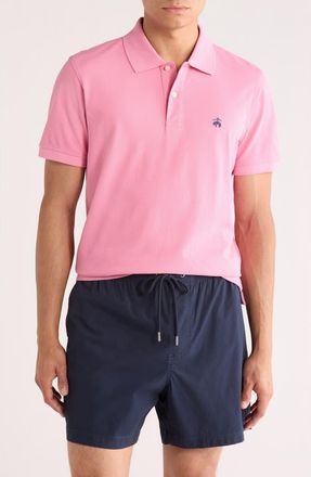 Brooks Brothers Solid Piqu&eacute; Slim Fit Polo in Medium Pink at Nordstrom Rack, Size X-Large