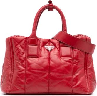 Prada Pre-owned Tote Bags, female, Red, Size: ONE SIZE Pre-owned Leather prada-bags