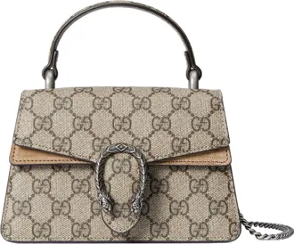 Gucci (WMNS) Gucci Dionysus Mini Top Handle Bag Beige Ebony 752029-KHNRN-8642