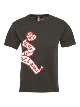 Alaia T-shirt met grafische print - Zwart
