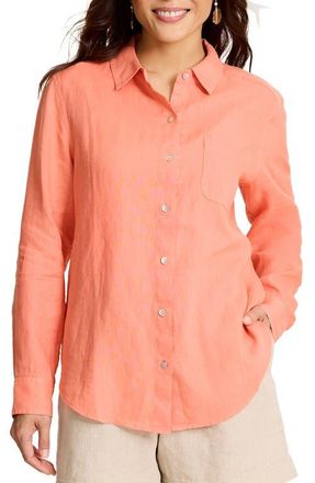 Tommy Bahama Coastalina Linen Button-Up Shirt in Peach Gelato at Nordstrom, Size Large