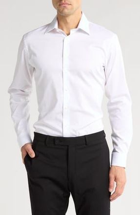 Nordstrom Premium Non-Iron Trim Fit Dress Shirt in White at Nordstrom Rack, Size 16.5 - 32/33