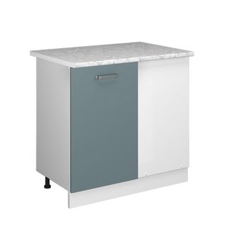 Vicco Mueble Esquinero Universal R-line, Gris Azulado, 86 Cm Con Puerta, Con Encimera