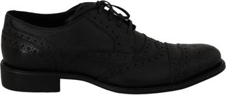Dolce & Gabbana Blauwe Leren Wingtip Jurkschoenen - Heren - Nette schoenen - Blauw - 40 EU - Leer - Schoenen