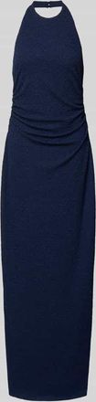 Swing Abendkleid mit Strukturmuster und Raffungen in Marine, Gr&ouml;&szlig;e 32