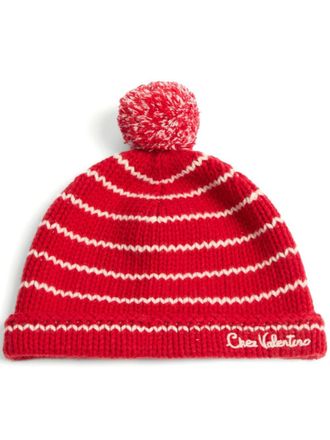 【VALENTINO】logo-embroidered ribbed virgin wool beanie Valentino Garavani 