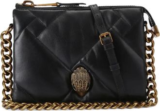 Kurt Geiger Adelaarskop Gewatteerde Schoudertas - Dames - Schoudertassen - Zwart - ONE Size - Leer - Tassen