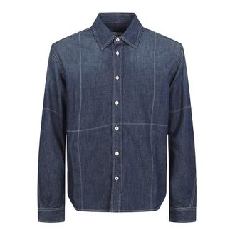 Givenchy Denim Shirt met Vouweffect - Heren - Spijkeroverhemden - Blauw - XL - Denim - Overhemden