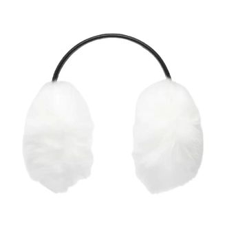 Yves Salomon Accessoires, Dames, Wit, ONE Size, Witte Bont Oorwarmers Winter Accessoire