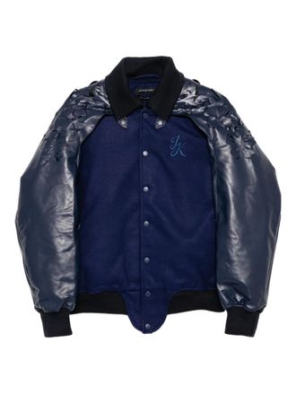 Juntae Kim laser-cut flower jacket - Blue