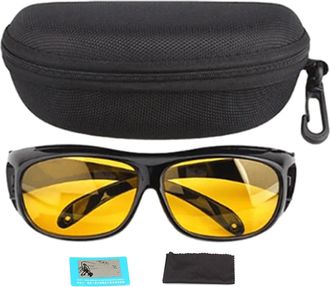 Generic Night Driving Glasses Anti Glare For Men Women Unisex Fit Over Prescription Glasses Yellow Night Vision Glass For Driving Fishing Skiing Golf Runing C