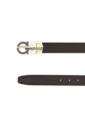 Ferragamo Mens Double Adjus T.moronero Leather Cinture Belt