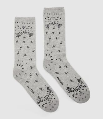 Kujten Chaussettes Sig Bandana Gris Clair Chin&eacute;