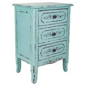Wanderlust Deco Mesita De Madera Azul 46x32.5x67
